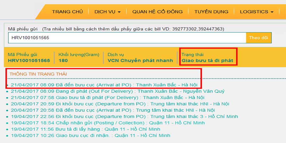 Cách kiểm tra đơn hàng Viettel Post