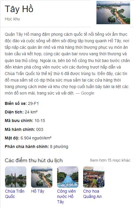 Quận Tây Hồ, Hà Nội Quận Tây Hồ, Hà Nội