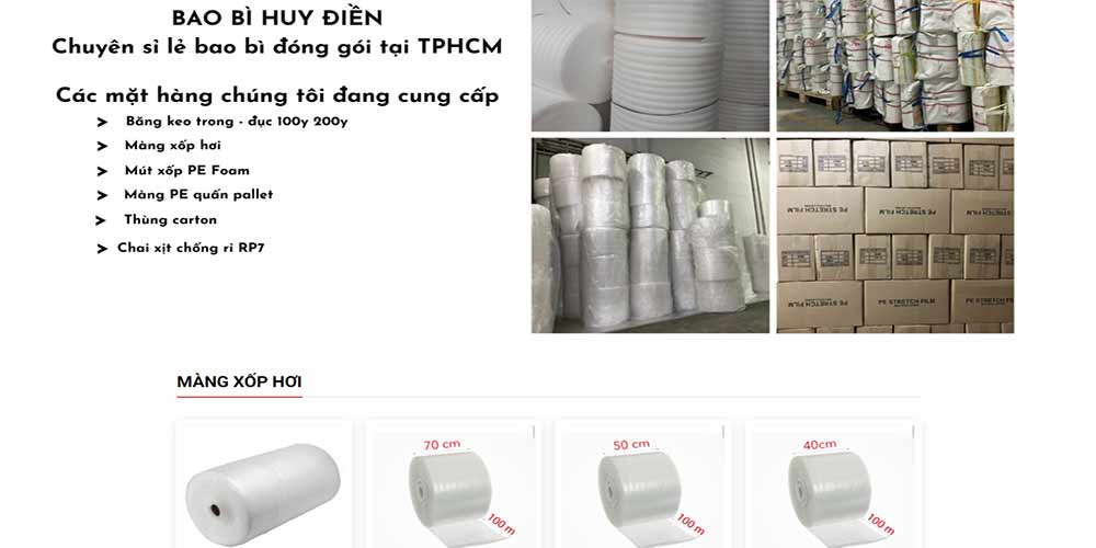 Công ty bán lẻ xốp hơi tại tp Hồ Chí Minh