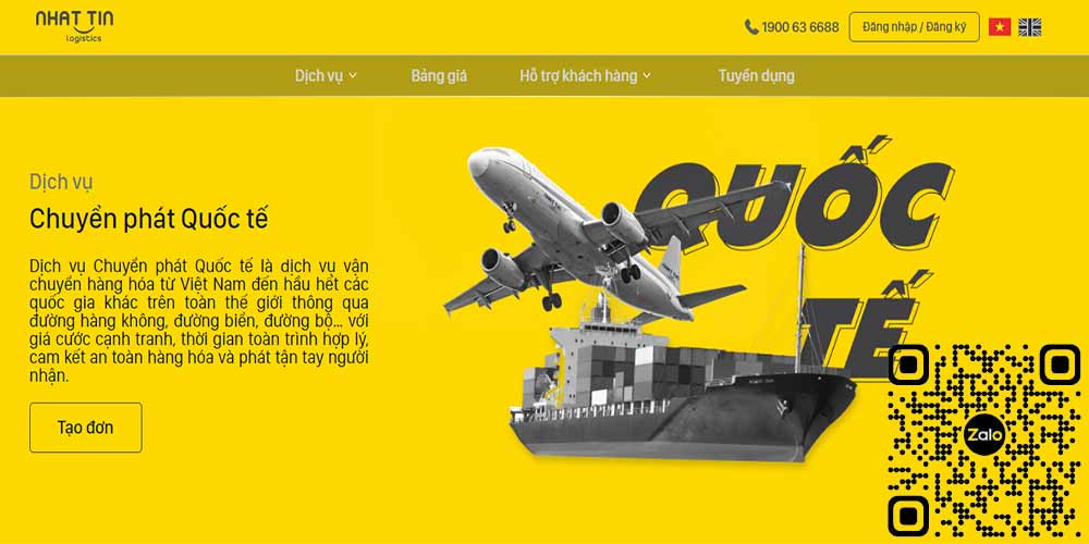 Vận chuyển hàng quốc tế Nhất Tín